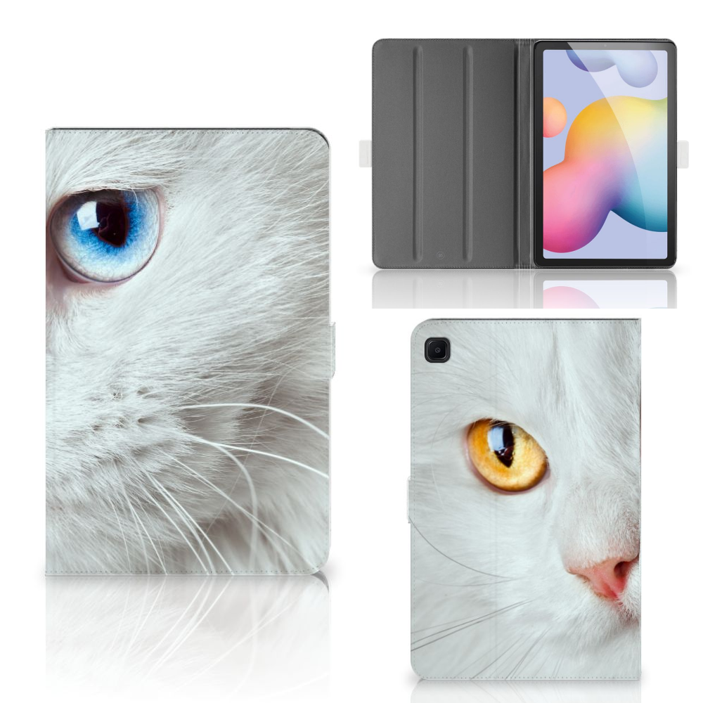 Samsung Galaxy Tab S6 Lite | S6 Lite (2022) Flip Case Witte Kat