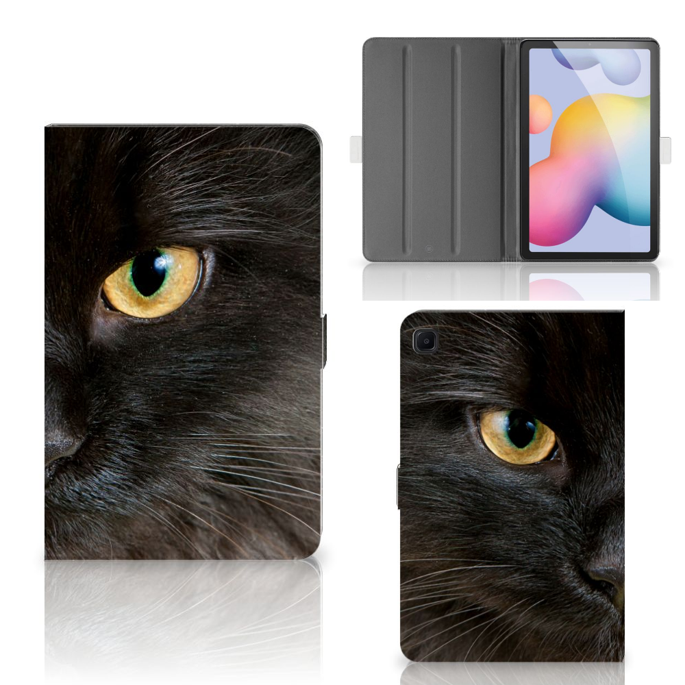 Samsung Galaxy Tab S6 Lite | S6 Lite (2022) Flip Case Zwarte Kat