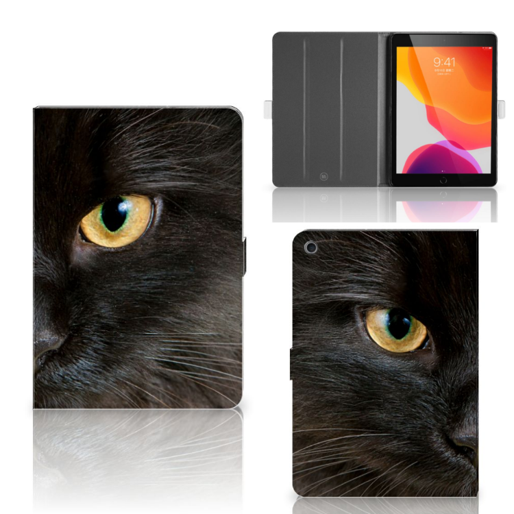 Apple iPad 10.2 (2019) Flip Case Zwarte Kat