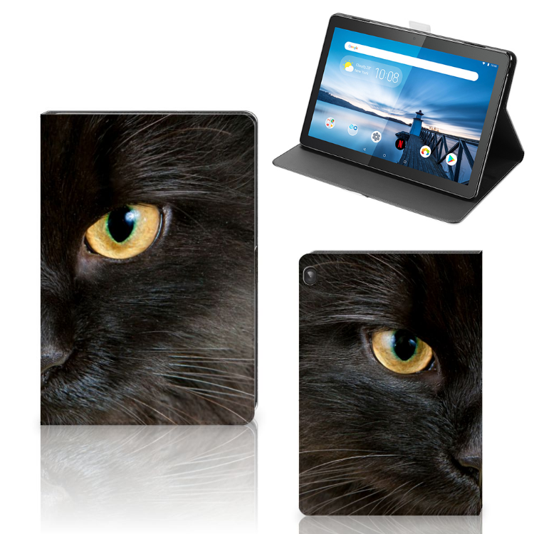 Lenovo Tablet M10 Flip Case Zwarte Kat
