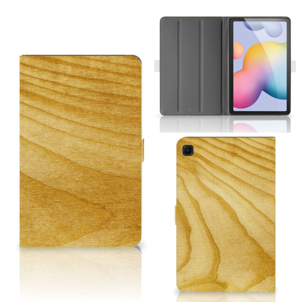 Samsung Galaxy Tab S6 Lite Tablet Book Cover Licht Hout