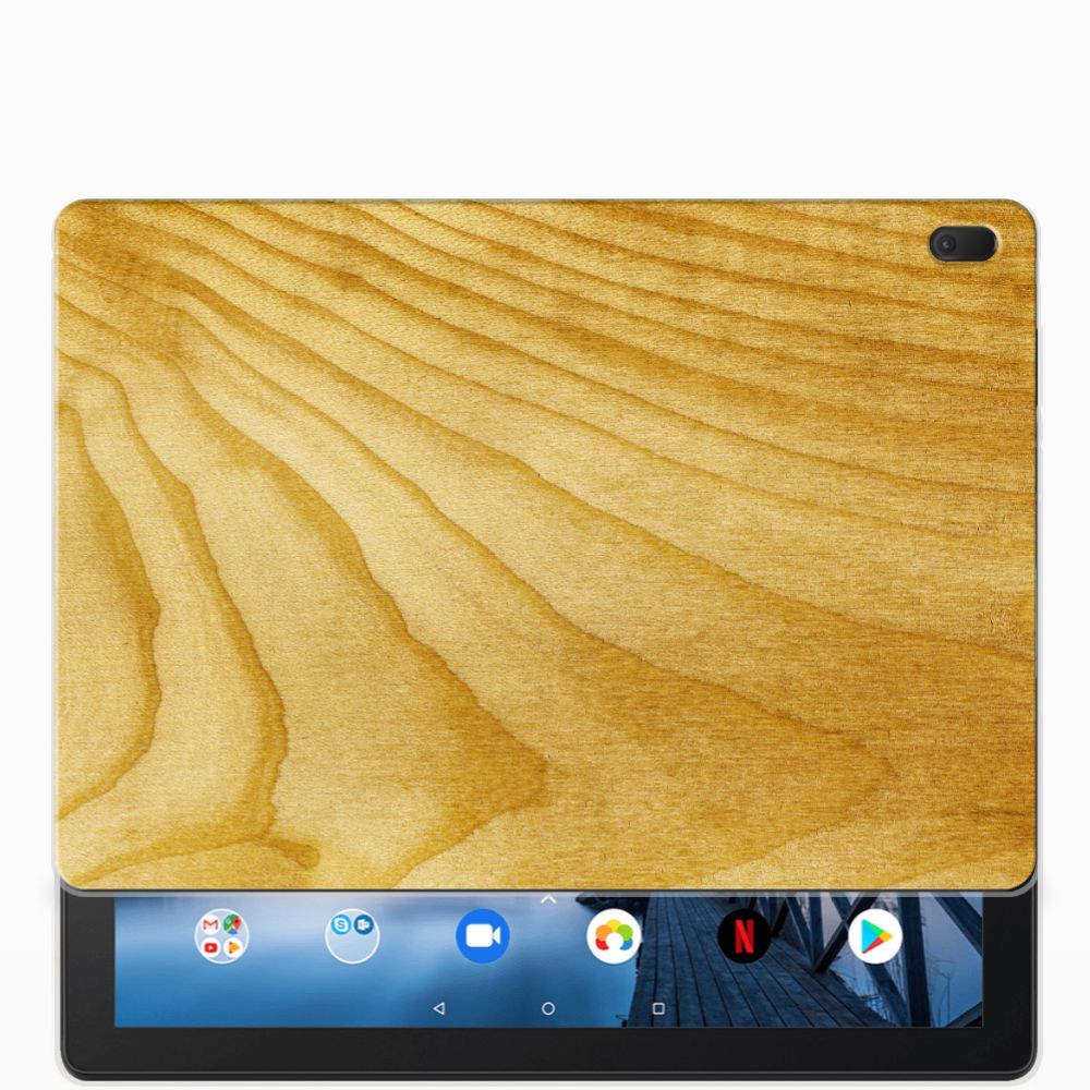 Lenovo Tab E10 Silicone Tablet Hoes Licht Hout