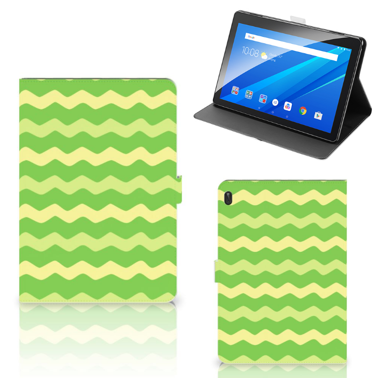 Lenovo Tab E10 Tablet Hoes Waves Green