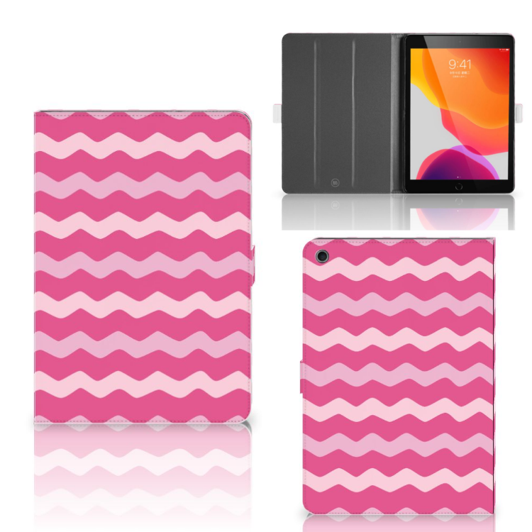 iPad 10.2 2019 | iPad 10.2 2020 | 10.2 2021 Tablet Hoes Waves Pink