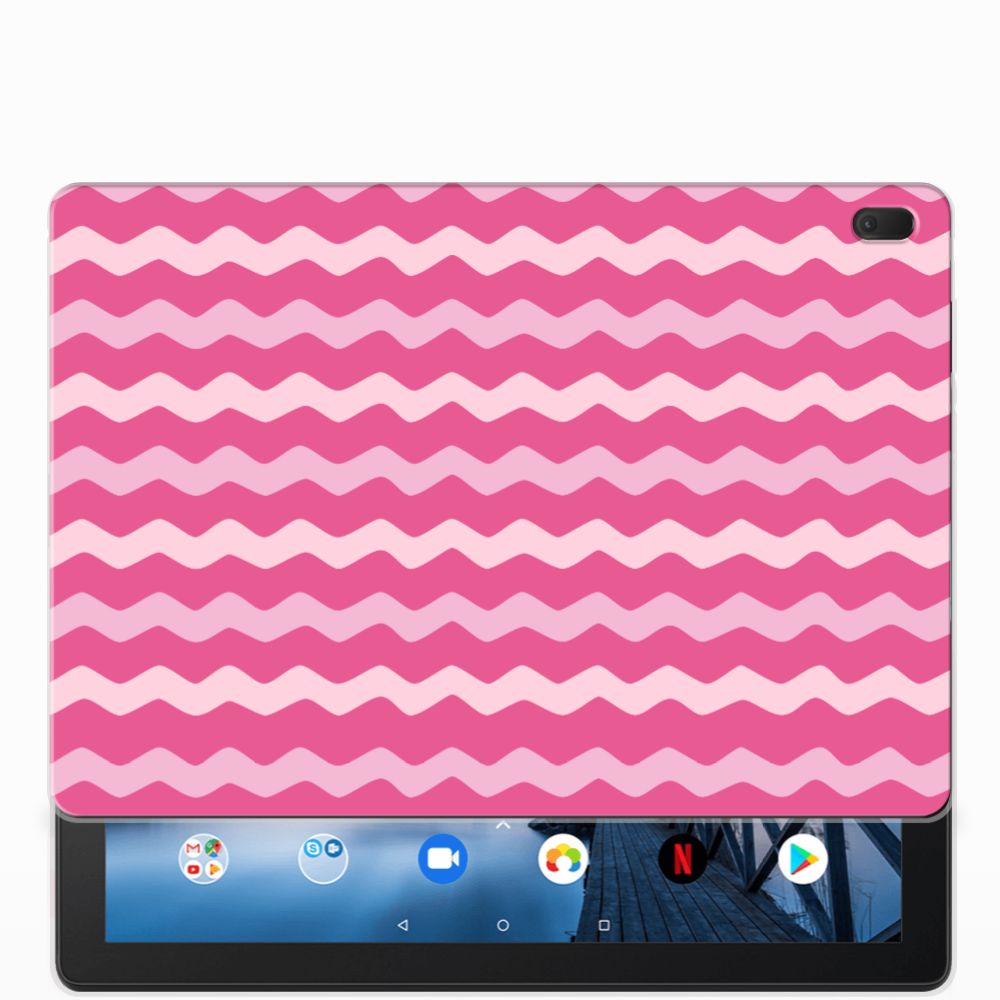 Lenovo Tab E10 Uniek Tablethoesje Waves Pink