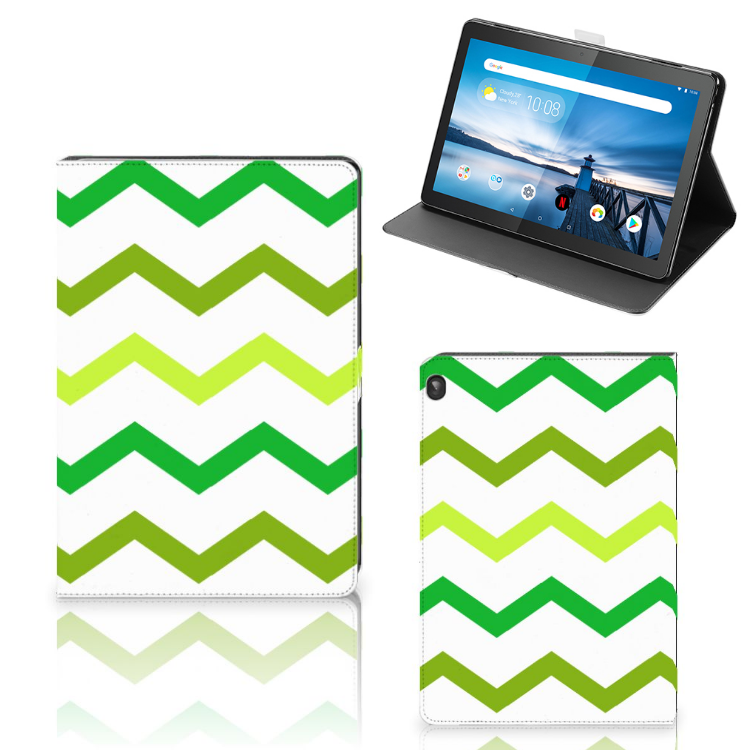 Lenovo Tablet M10 Tablet Hoes Zigzag Groen