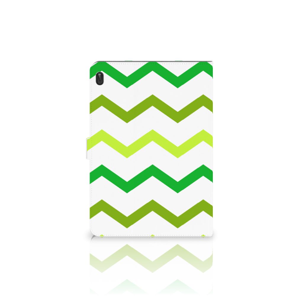 Lenovo Tab E10 Tablet Hoes Zigzag Groen