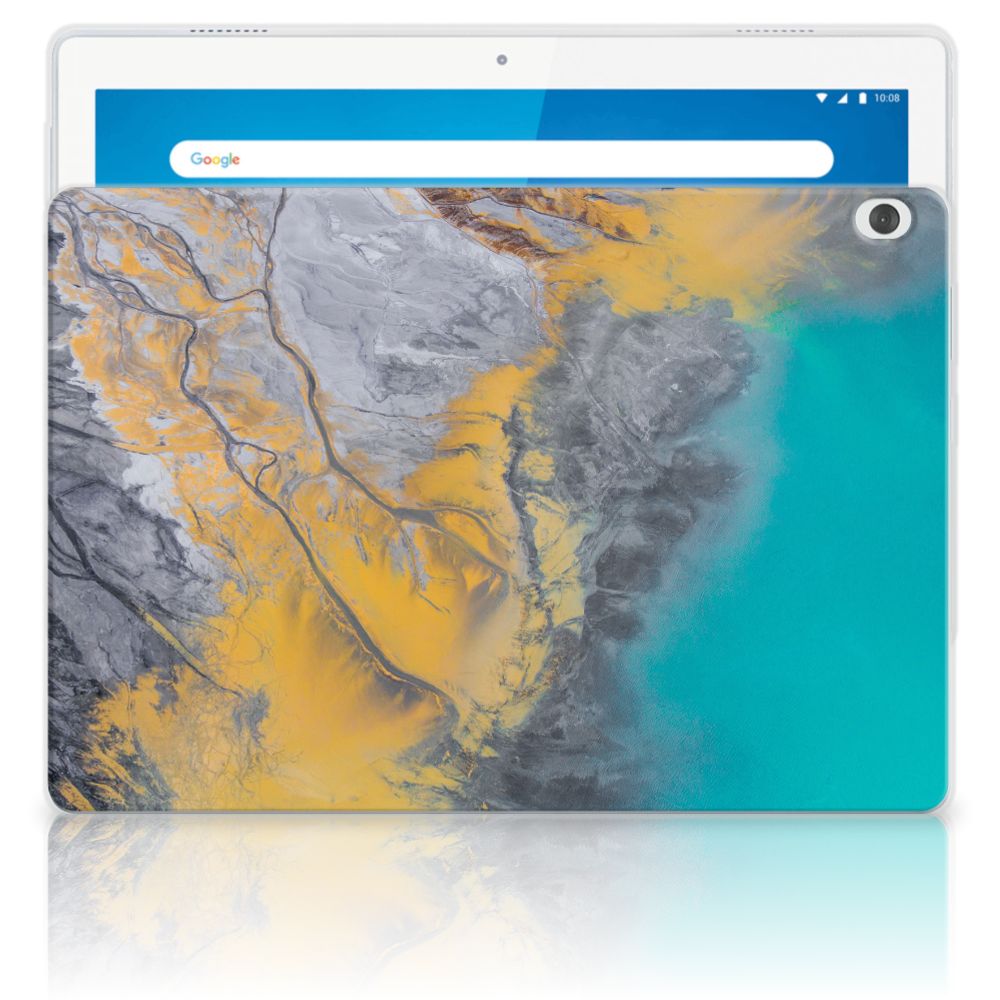 Lenovo Tab M10 Tablet Back Cover Marble Blue Gold