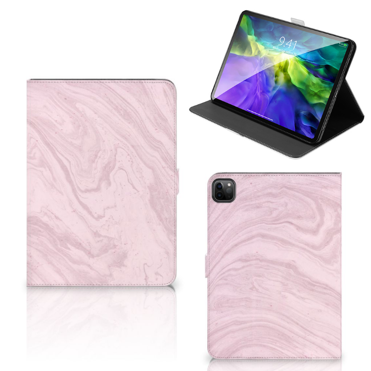 iPad Pro 11 2020/2021/2022 Leuk Tablet hoesje  Marble Pink - Origineel Cadeau Vriendin