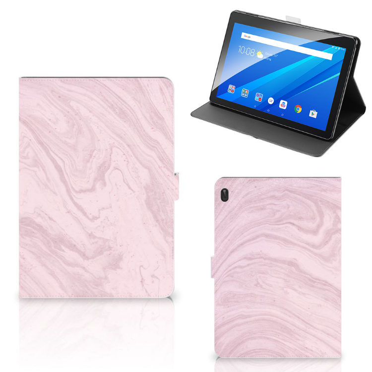 Lenovo Tab E10 Leuk Tablet hoesje  Marble Pink - Origineel Cadeau Vriendin