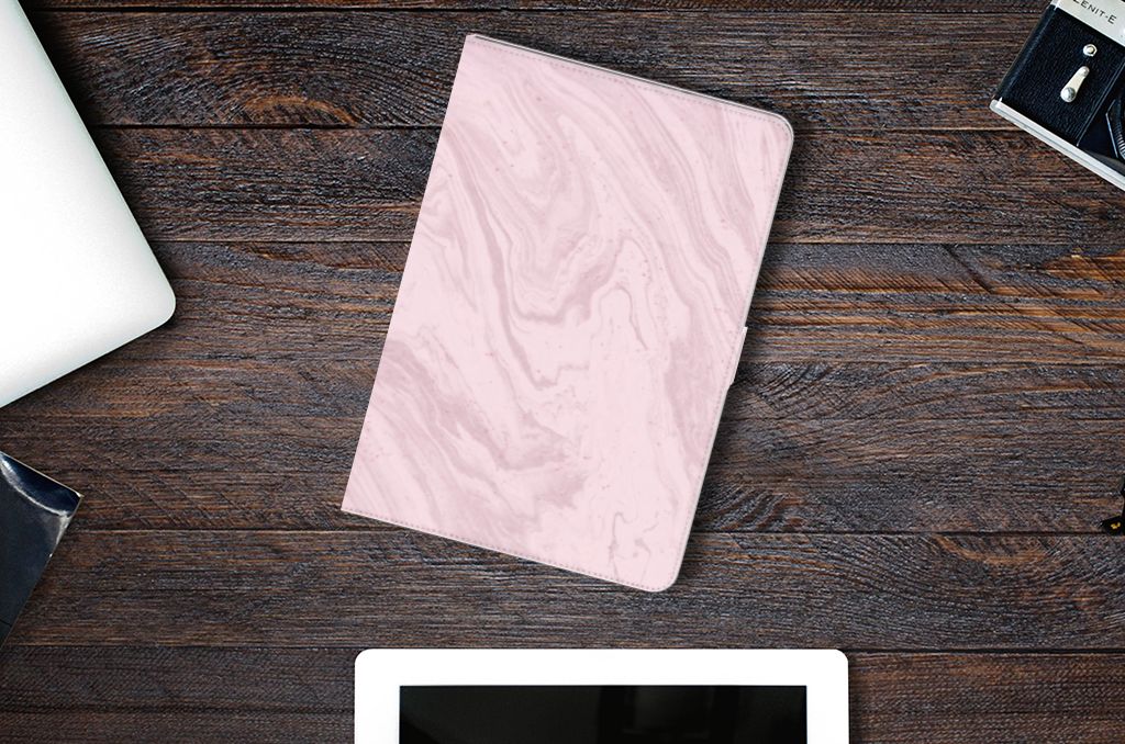 iPad 10.2 2019 | iPad 10.2 2020 | 10.2 2021 Leuk Tablet hoesje  Marble Pink - Origineel Cadeau Vriendin