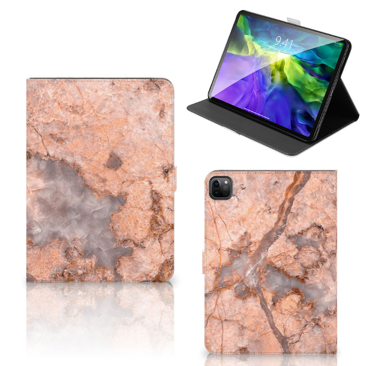 iPad Pro 2020 Leuk Tablet hoesje Marmer Oranje