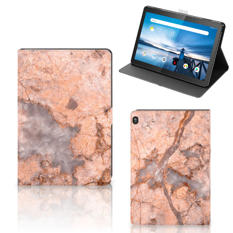 Lenovo Tablet M10 Leuk Tablet hoesje  Marmer Oranje