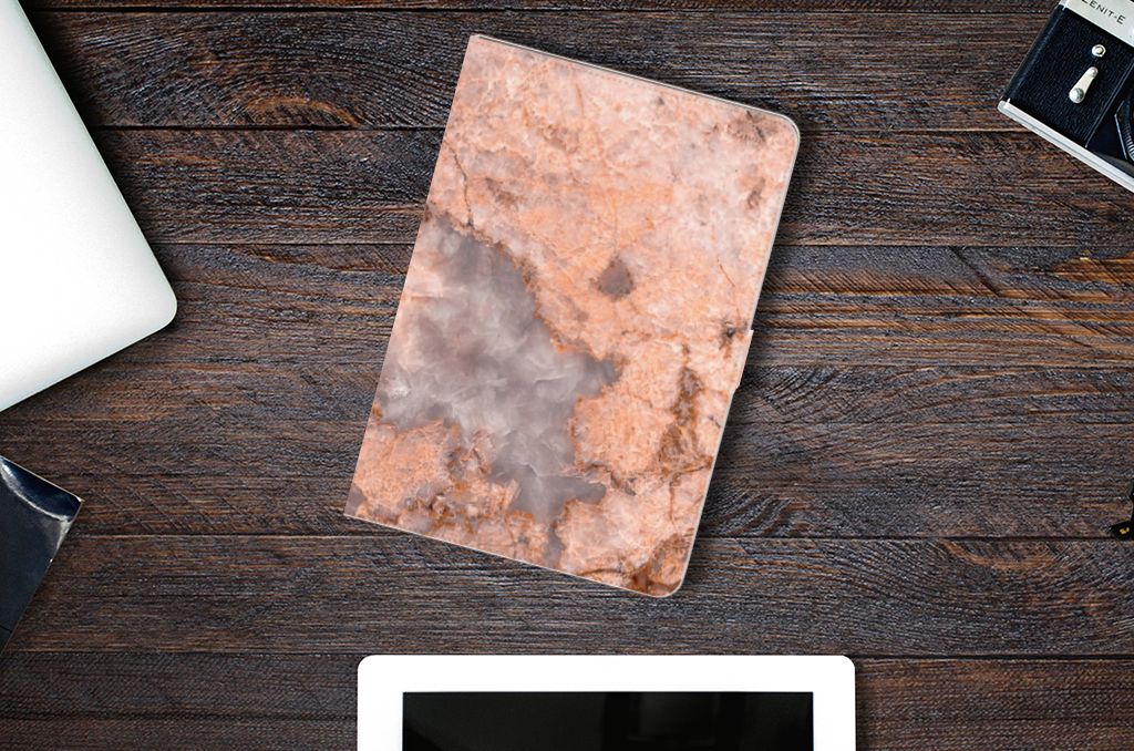iPad 10.2 2019 | iPad 10.2 2020 | 10.2 2021 Leuk Tablet hoesje  Marmer Oranje