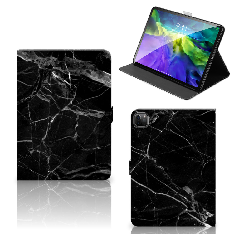 iPad Pro 2020 Leuk Tablet hoesje Marmer Zwart Origineel Cadeau Vader