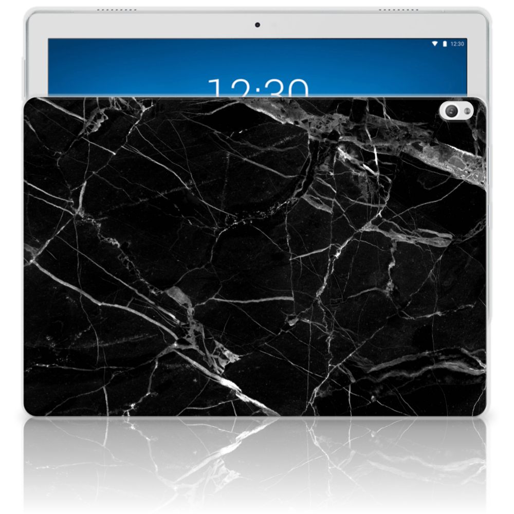 Lenovo Tab P10 Tablet Back Cover Marmer Zwart - Origineel Cadeau Vader