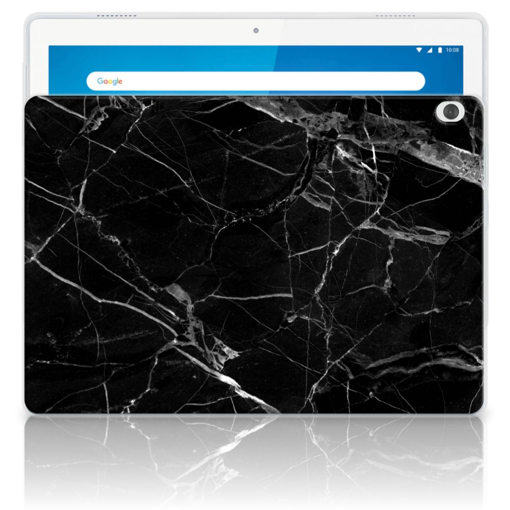 Lenovo Tab M10 Tablet Back Cover Marmer Zwart - Origineel Cadeau Vader