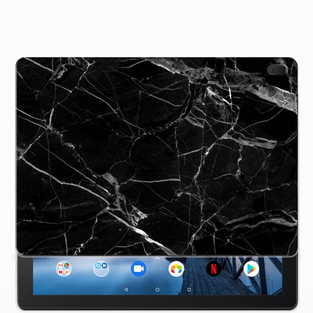 Lenovo Tab E10 Tablet Back Cover Marmer Zwart - Origineel Cadeau Vader