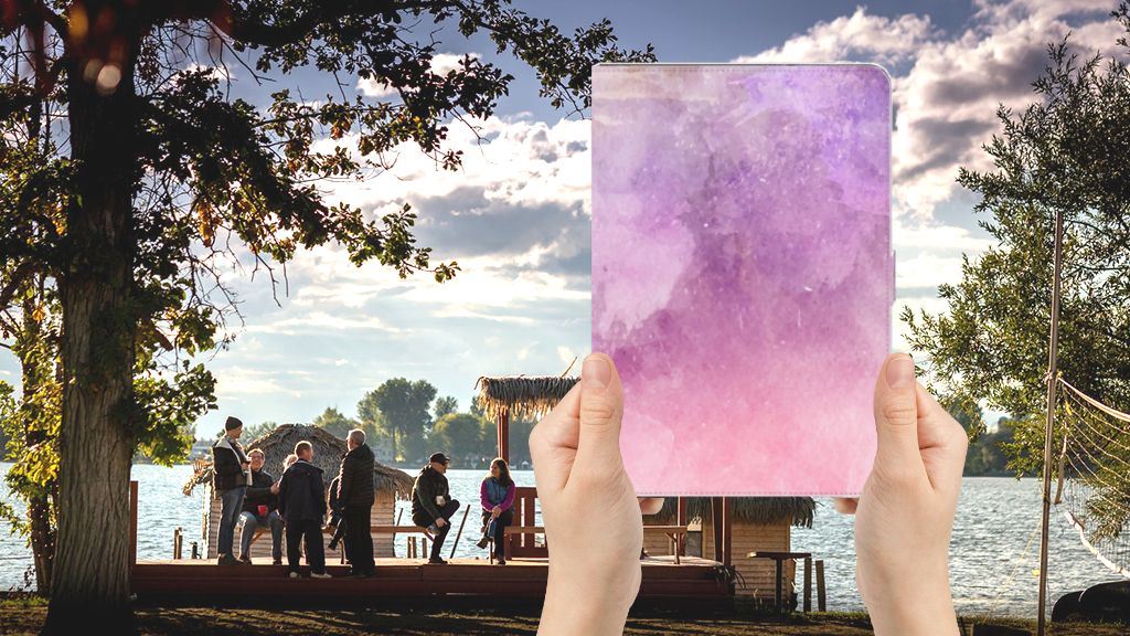 Hoes iPad 10.2 2019 | iPad 10.2 2020 | 10.2 2021 Pink Purple Paint