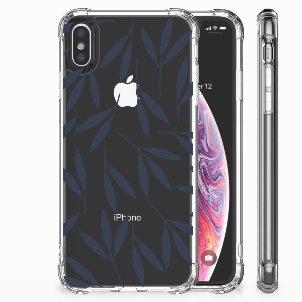 Apple iPhone Xs Max Case Leaves Blue