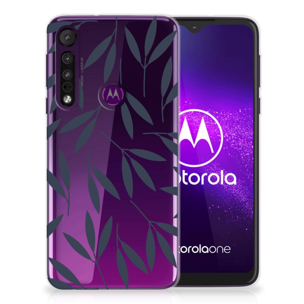 Motorola One Macro TPU Case Leaves Blue
