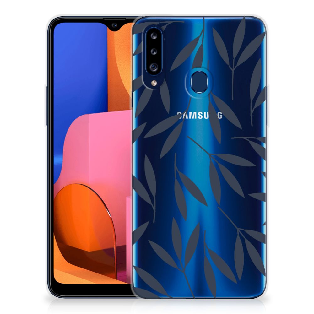 Samsung Galaxy A20s TPU Case Leaves Blue
