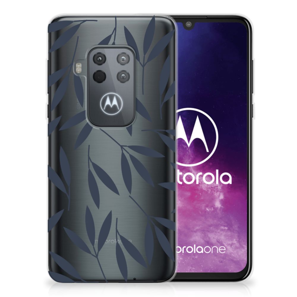 Motorola One Zoom TPU Case Leaves Blue