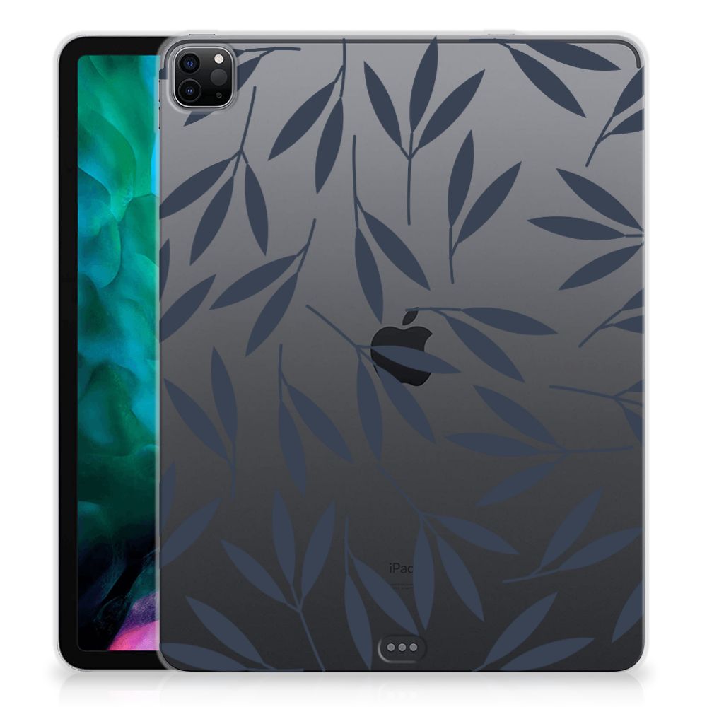 iPad Pro 12.9 (2020) | iPad Pro 12.9 (2021) Siliconen Hoesje Leaves Blue