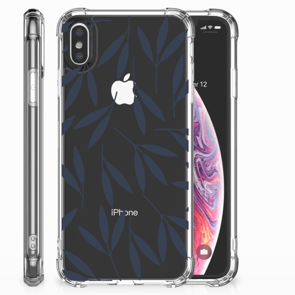 Apple iPhone Xs Max Case Leaves Blue