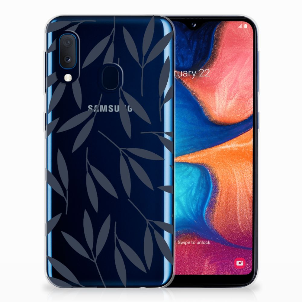 Samsung Galaxy A20e TPU Case Leaves Blue