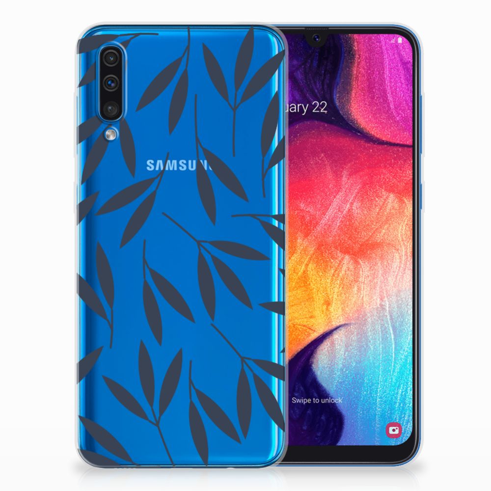 Samsung Galaxy A50 TPU Case Leaves Blue