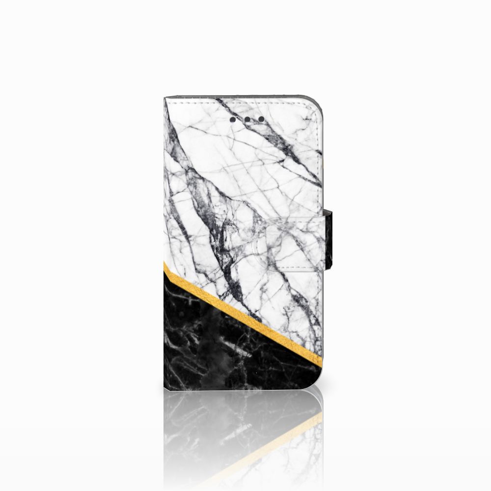 Samsung Galaxy Xcover 3 | Xcover 3 VE Bookcase Marmer Wit Zwart - Origineel Cadeau Man
