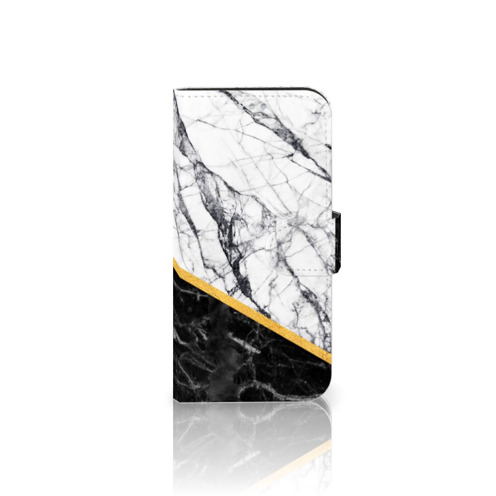 Samsung Galaxy S7 Bookcase Marmer Wit Zwart - Origineel Cadeau Man