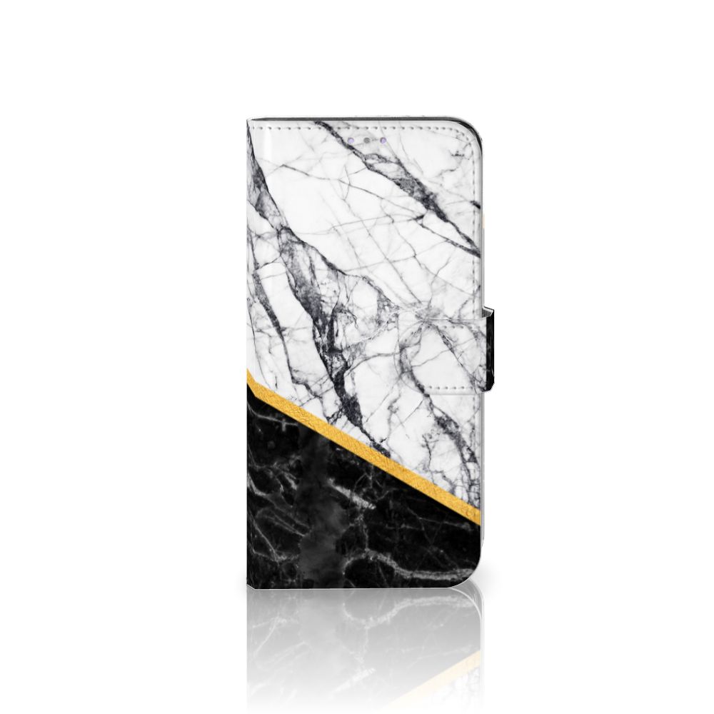 Samsung Galaxy A31 Bookcase Marmer Wit Zwart - Origineel Cadeau Man