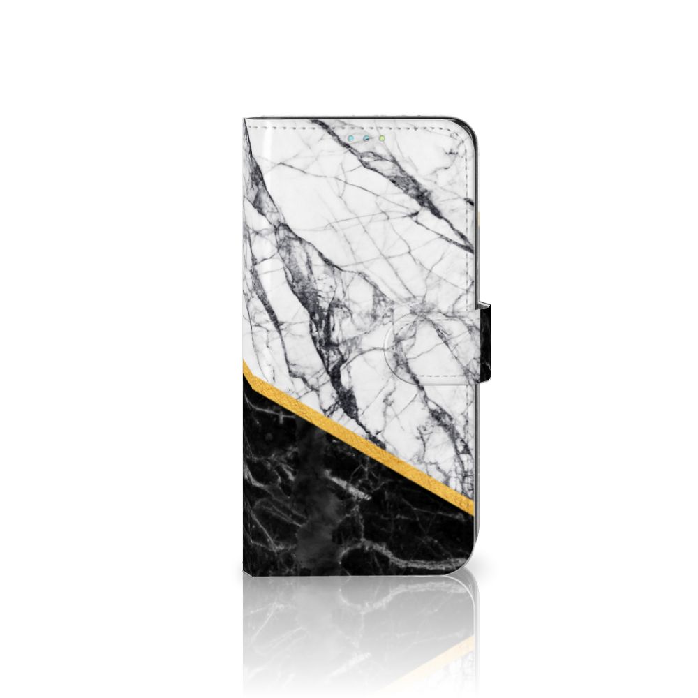 Samsung Galaxy A52 Bookcase Marmer Wit Zwart - Origineel Cadeau Man
