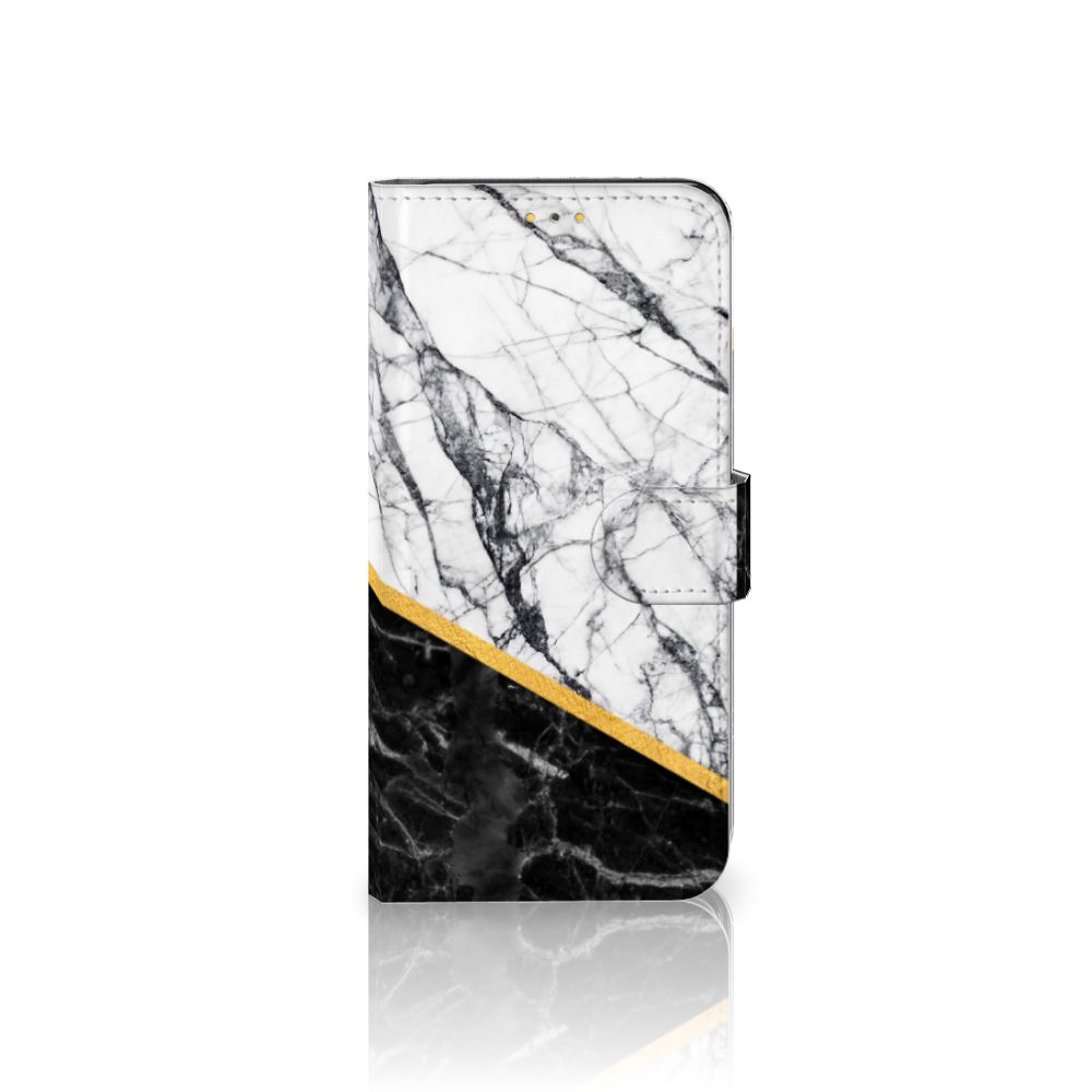 Samsung Galaxy M21 | M30s Bookcase Marmer Wit Zwart - Origineel Cadeau Man