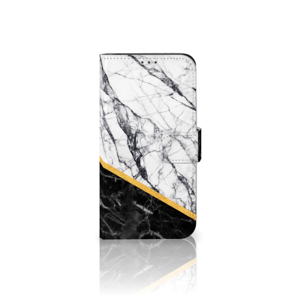 Samsung Galaxy Xcover 5 Bookcase Marmer Wit Zwart - Origineel Cadeau Man