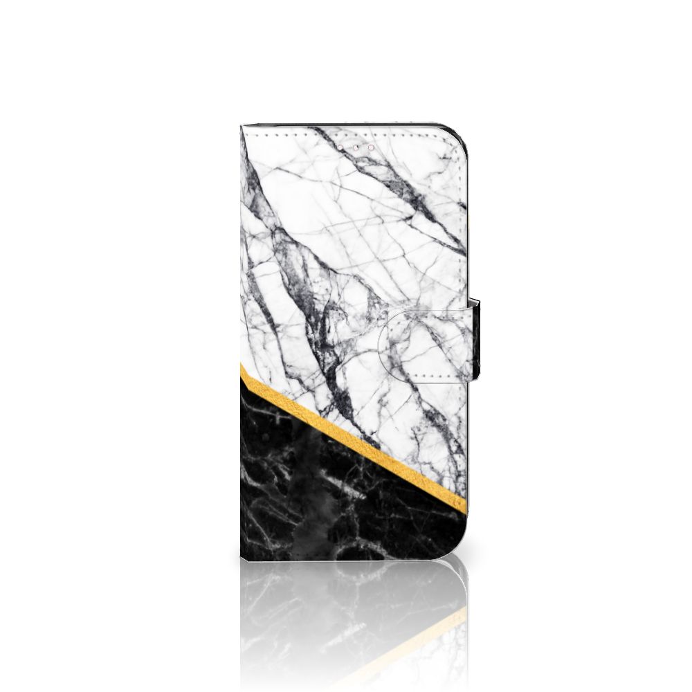 Samsung Galaxy S23 Bookcase Marmer Wit Zwart - Origineel Cadeau Man