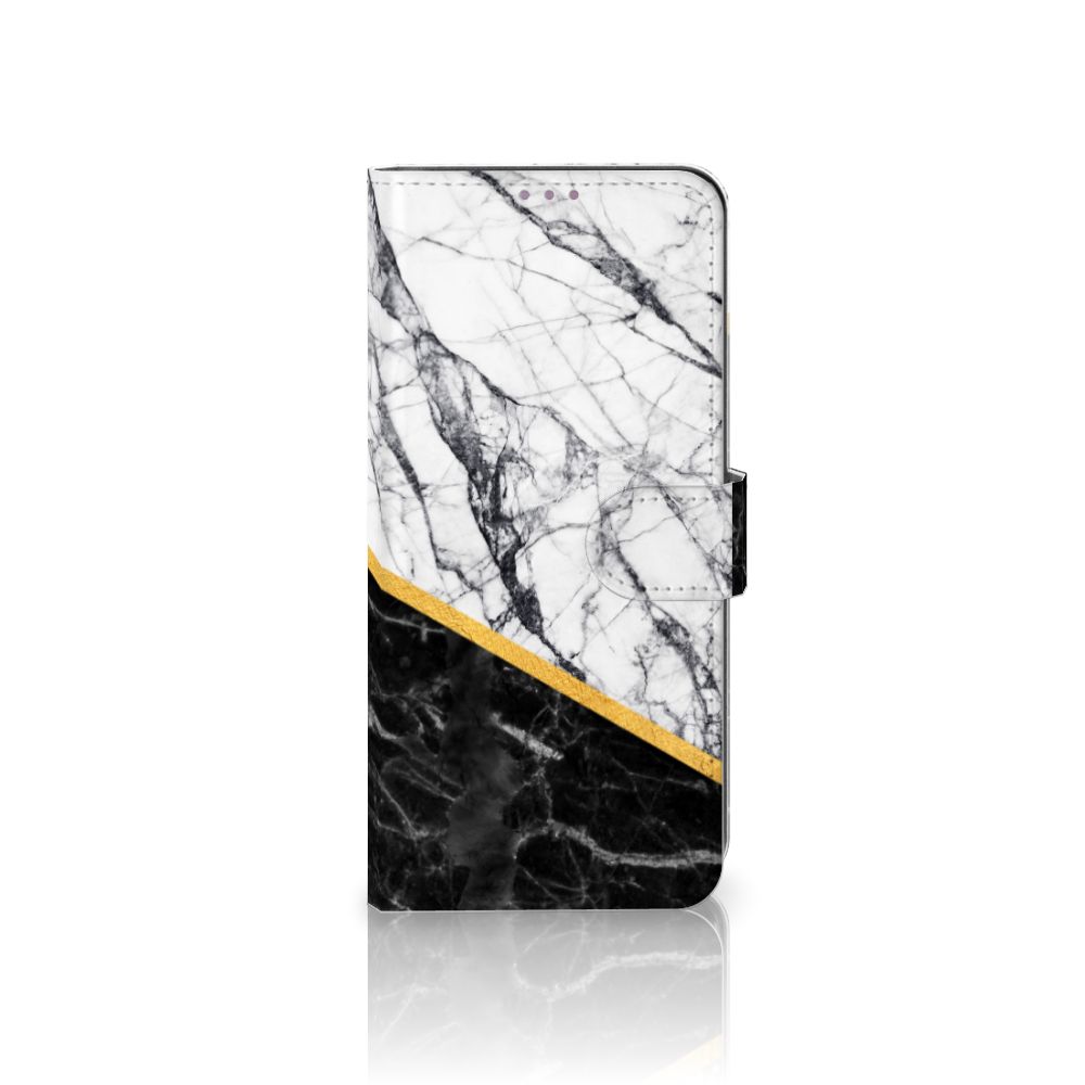 OnePlus 8T Bookcase Marmer Wit Zwart - Origineel Cadeau Man