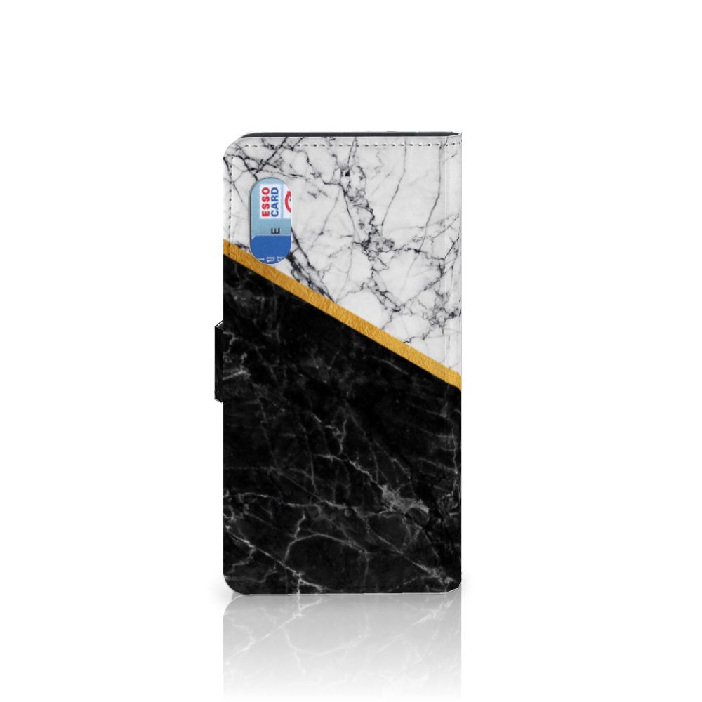 Samsung Xcover Pro Bookcase Marmer Wit Zwart - Origineel Cadeau Man