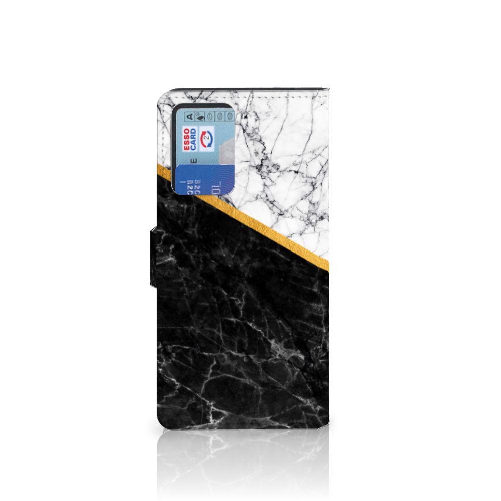 Xiaomi Redmi Note 10 Pro Bookcase Marmer Wit Zwart - Origineel Cadeau Man