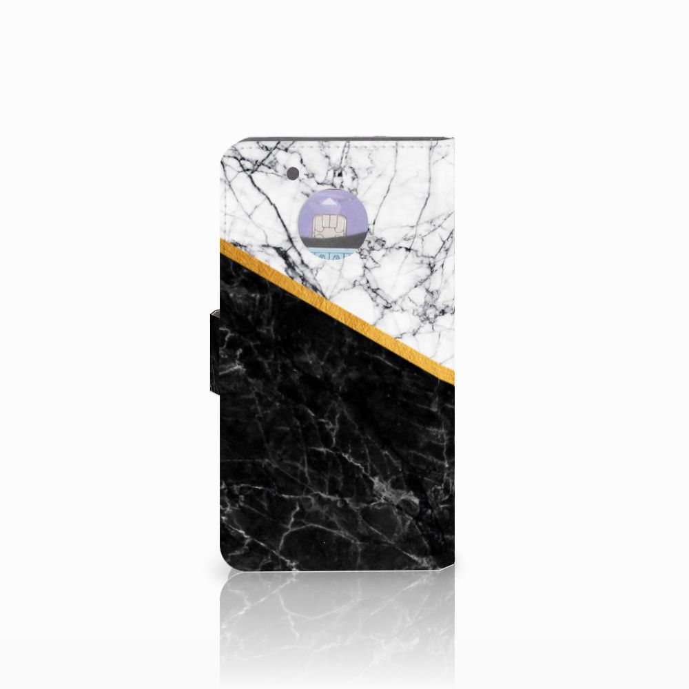 Motorola Moto G5 Bookcase Marmer Wit Zwart - Origineel Cadeau Man