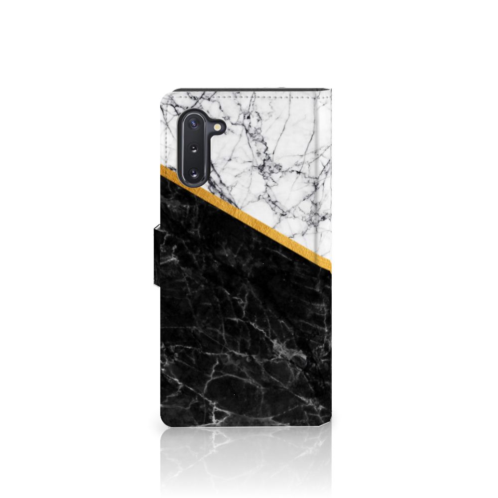 Samsung Galaxy Note 10 Bookcase Marmer Wit Zwart - Origineel Cadeau Man