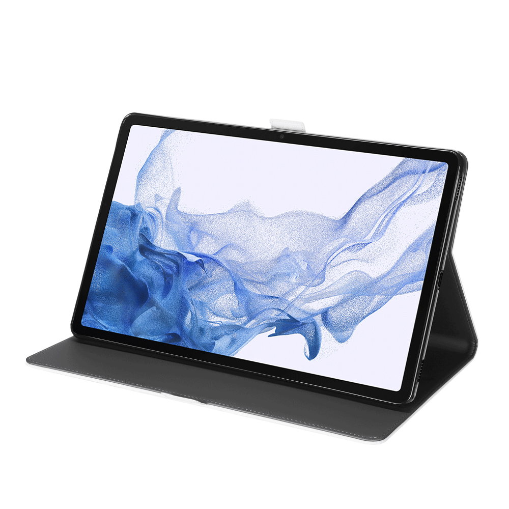 Samsung Galaxy Tab S7 FE | S7+ | S8+ Leuk Tablet hoesje  Marmer Wit Zwart - Origineel Cadeau Man