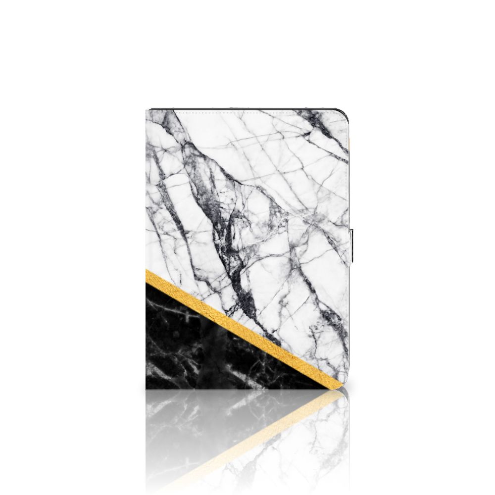 iPad Air (2020/2022) 10.9 inch Leuk Tablet hoesje  Marmer Wit Zwart - Origineel Cadeau Man