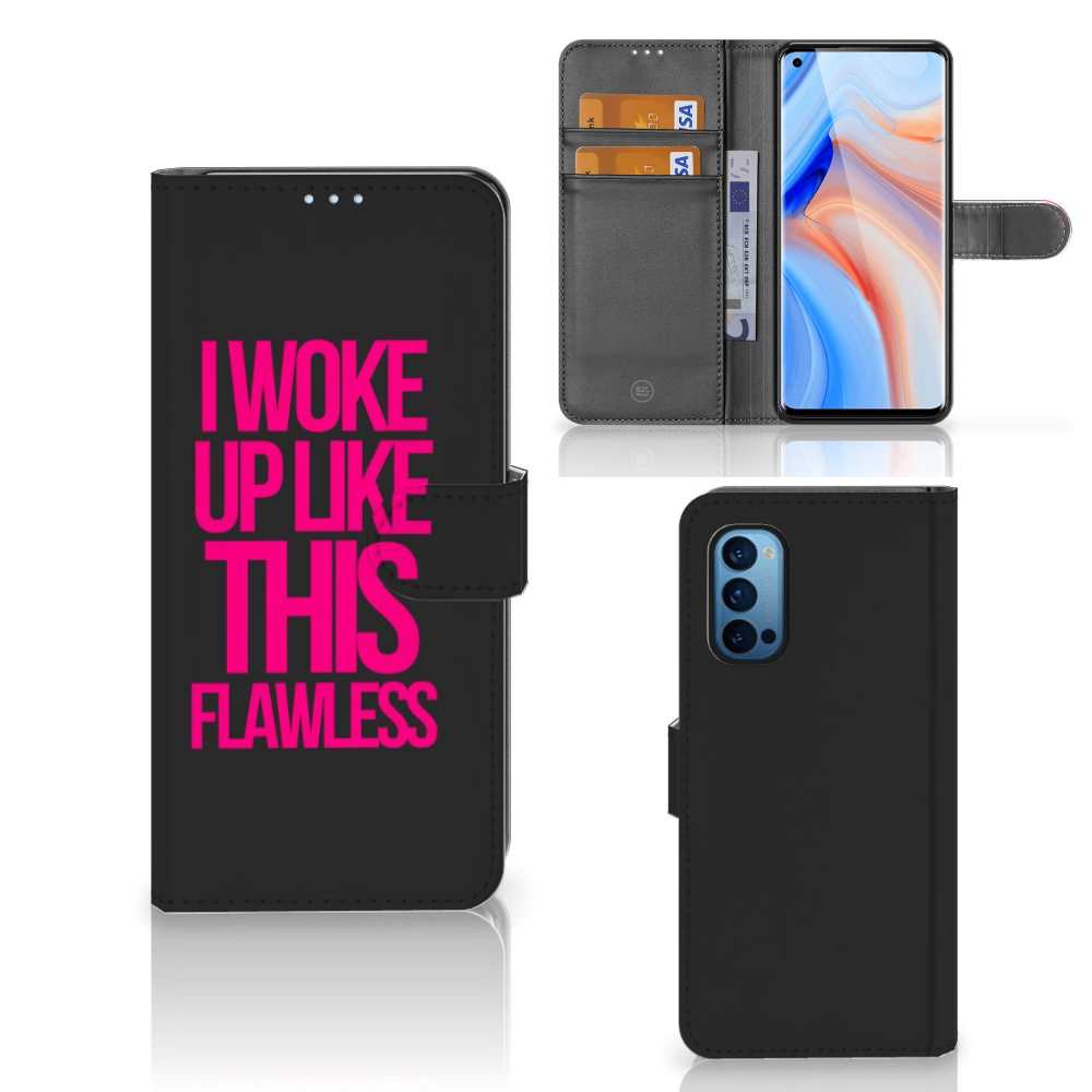 OPPO Reno 4 Pro 5G Hoesje met naam Woke Up - Origineel Cadeau Zelf Maken