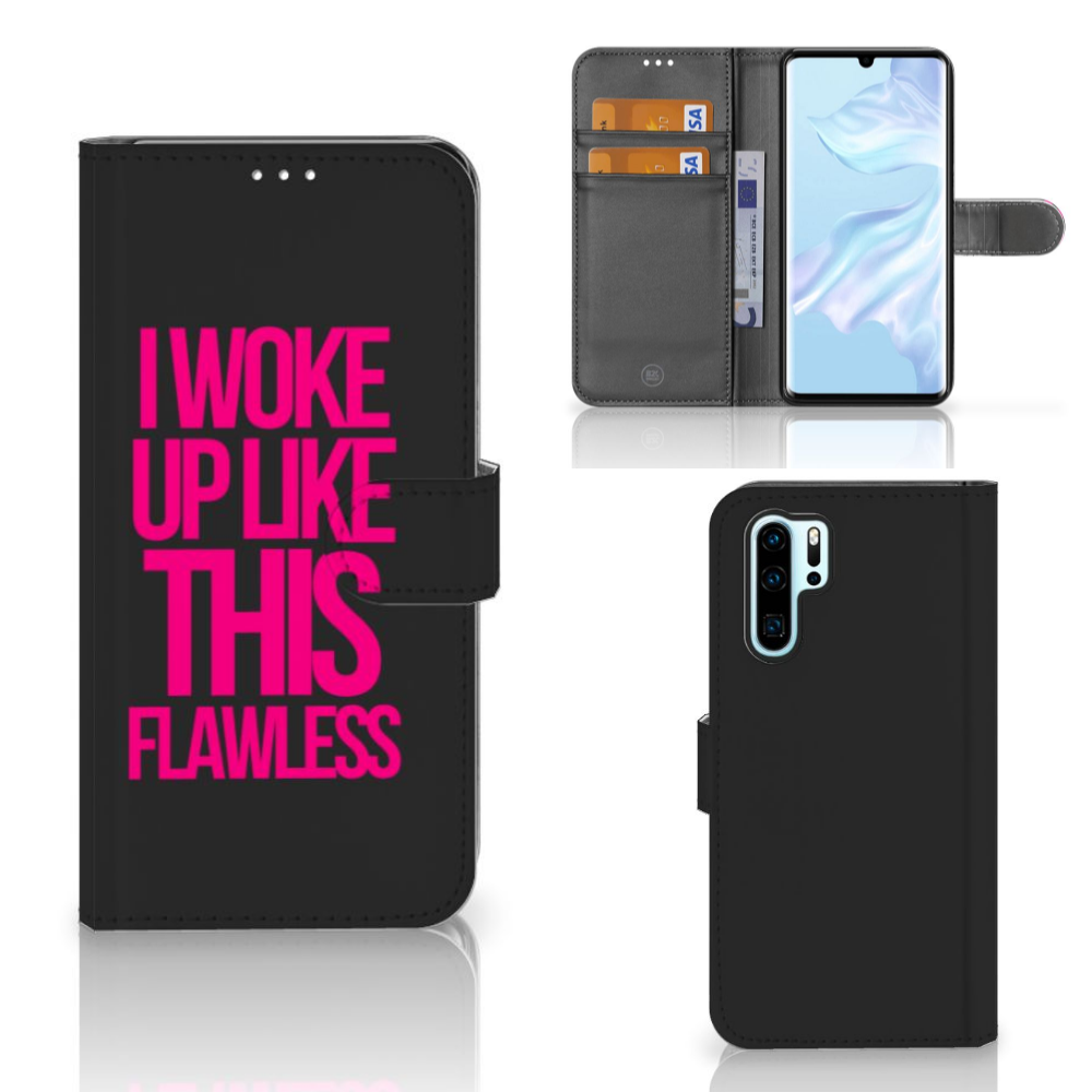 Huawei P30 Pro Hoesje met naam Woke Up - Origineel Cadeau Zelf Maken