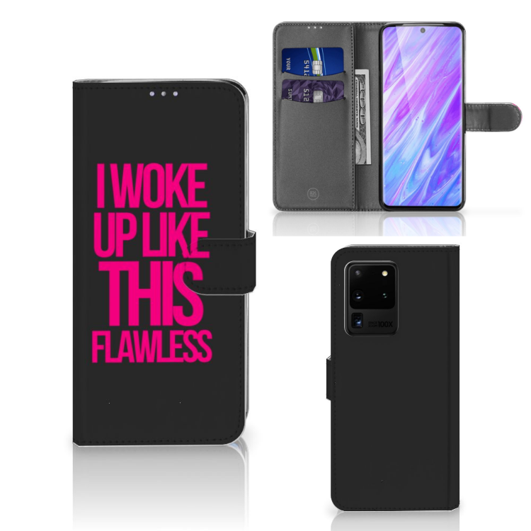 Samsung Galaxy S20 Ultra Hoesje met naam Woke Up - Origineel Cadeau Zelf Maken