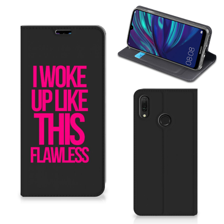 Huawei Y7 hoesje Y7 Pro (2019) Hoesje met tekst Woke Up - Origineel Cadeau Zelf Maken