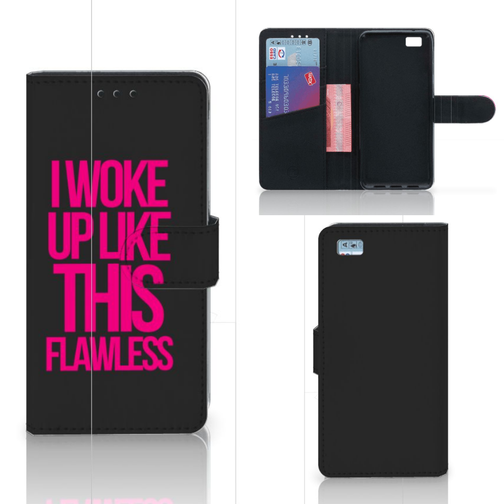 Huawei Ascend P8 Lite Hoesje met naam Woke Up - Origineel Cadeau Zelf Maken